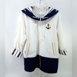 Nautical White and Navy Women's Jacket